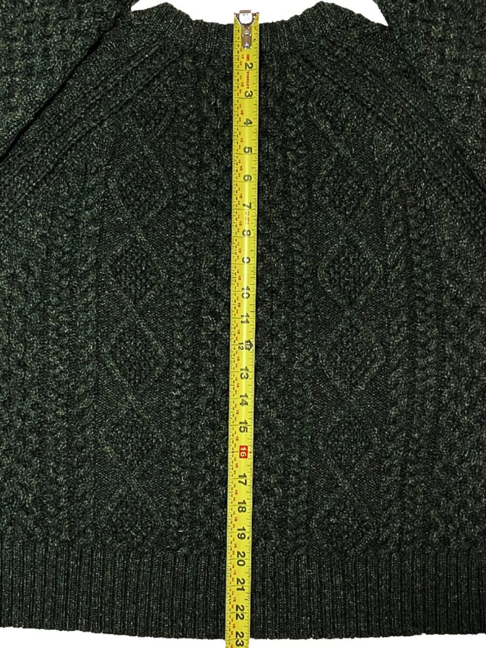 Pendleton Fisherman Wool Cable Knit Sweater Dark Fir Green XL NWT - Picture 8 of 9